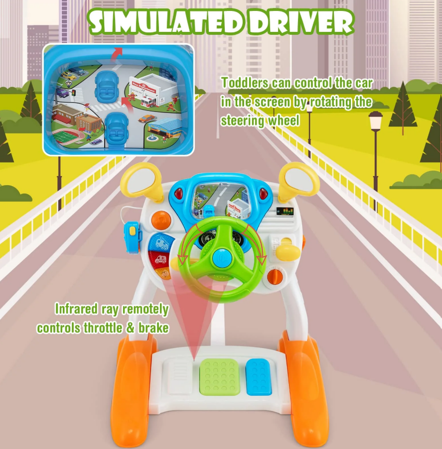 Driver Kids Steering Wheel Toy - Pretend Play Driving Simulated Toy - Image 5