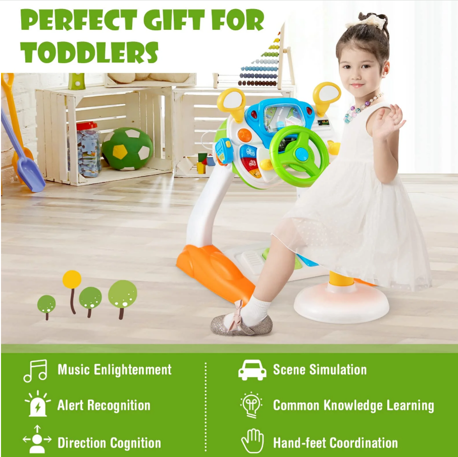 Driver Kids Steering Wheel Toy - Pretend Play Driving Simulated Toy - Image 8