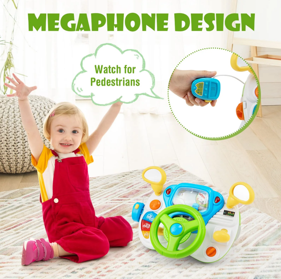 Driver Kids Steering Wheel Toy - Pretend Play Driving Simulated Toy - Image 9